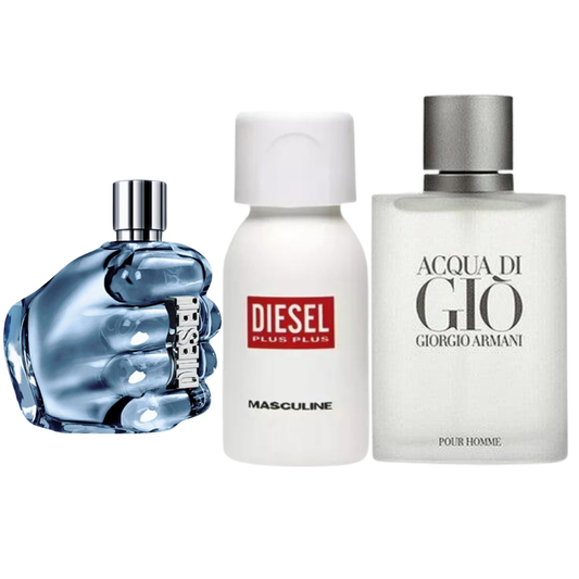 COMBO ONLY THE BRAVE, PLUS PLUS-DIESEL/, ACQUA DI GIO-GIORGIO ARMANI